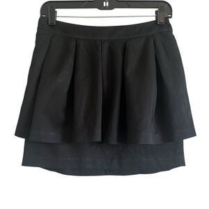 2/$30 Armani Exchange Black Skater Mini Skirt Flared Tiered Pleated